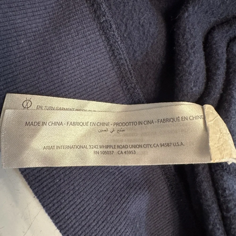 Ariat Hoodie Girls Sz‎ 8 Blue REAL Fleece Pullover Logo Graphic Kangaroo Pocket